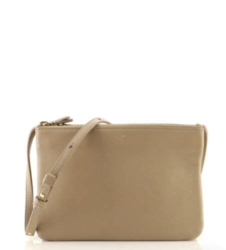 celine trio beige|Large Trio bag in smooth lambskin .